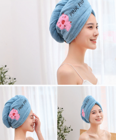 2PCS Bonnet de douche absorbant en microfibre pour femmes, serviette de bain