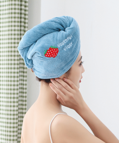 2PCS Bonnet de douche absorbant en microfibre pour femmes, serviette de bain