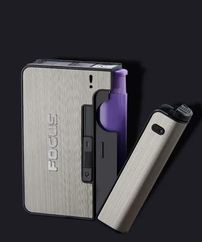 Etui à cigarettes et briquets en métal