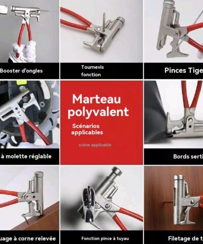 Marteau multifonctionnel 10 en 1, pince clé à tuyau, tournevis, pistolet à clous