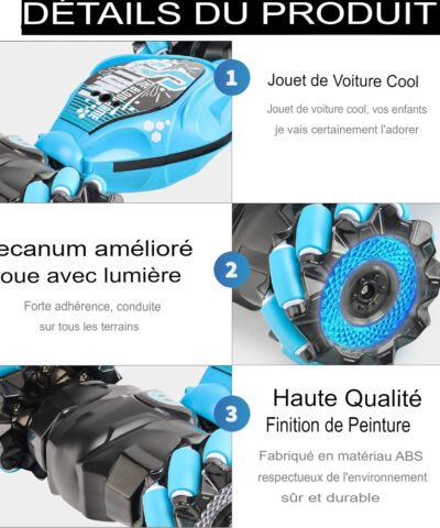 Voitures RC contrôlées à la main, rotatives double face