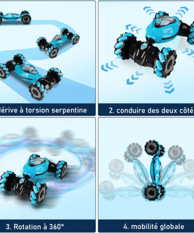 Voitures RC contrôlées à la main, rotatives double face