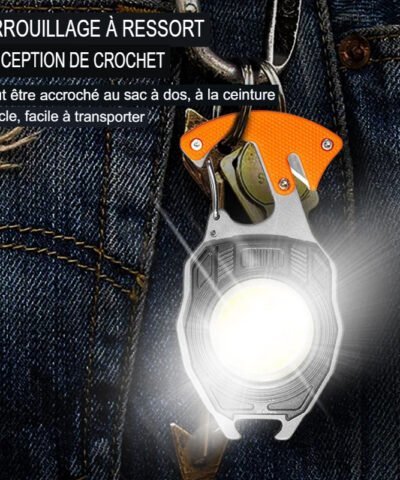 Lampe de poche porte-clés multifonction