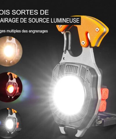 Lampe de poche porte-clés multifonction