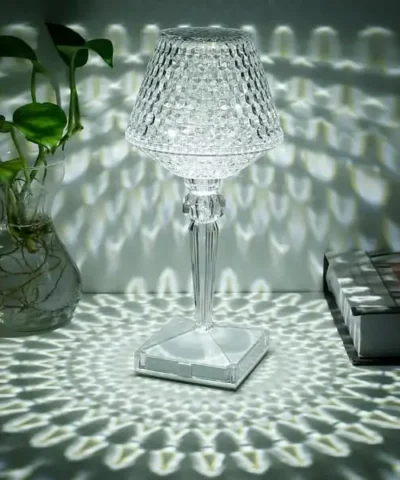 lampe de table en cristal moderne rechargeable