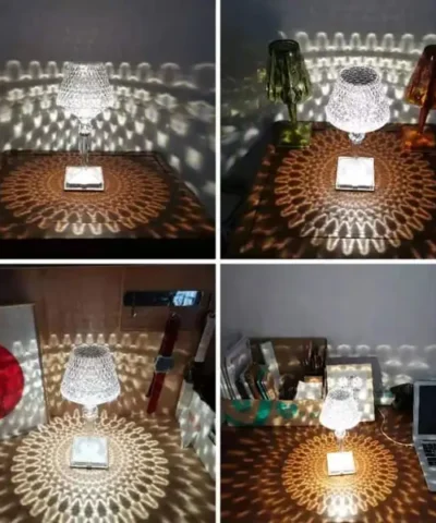lampe de table en cristal moderne rechargeable