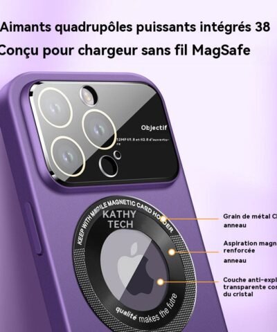 Étui pour iPhone avec couvercle d'objectif large