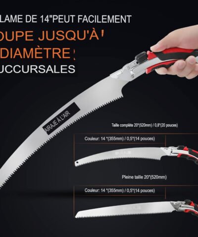 Jeu de scies d'élagage avec étui