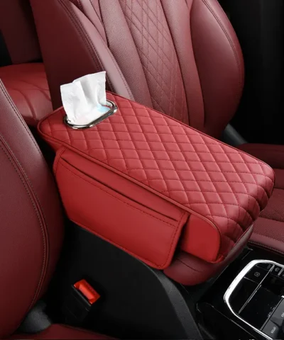 Accoudoir de voiture avec boîtes à mouchoirs en cuir
