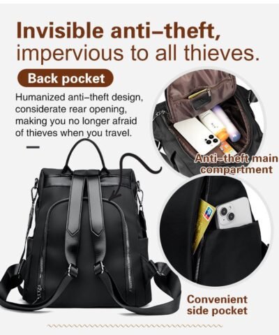 Sac à bandoulière double antivol en tissu Oxford