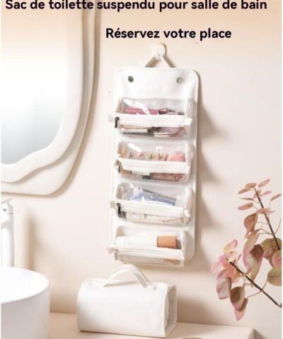 Trousse de maquillage imperméable en cuir