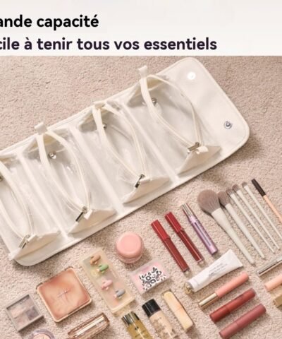 Trousse de maquillage imperméable en cuir