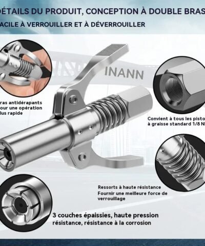 Buse de graisse rapides haute pression en acier inoxydable
