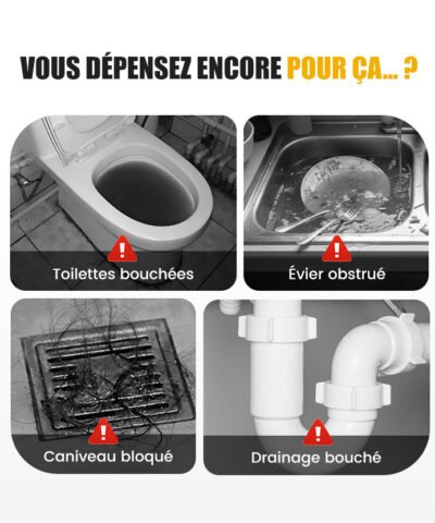 🚿 Kit de Nettoyage Haute Pression 5800 PSI pour Égouts - Buse Rotative et Flexible Renforcé pour Déboucher les Canalisations