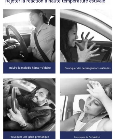 Housse de siège de voiture en soie glacée avec coussin rafraîchissant pour l'été